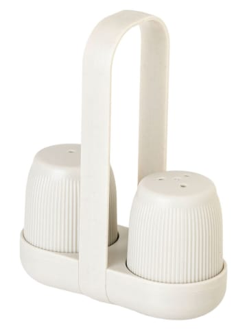 3tlg. Set: Salz- & Pfefferstreuer "Minima" in Grau - (B)11 x (H)14 x (T)5 cm