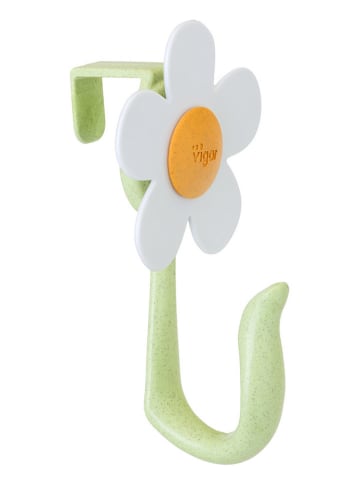 Haczyki (4 szt.) "Florganic" w kolorze biało-zielonym - wys. 12,5 cm