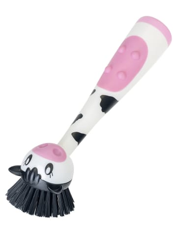 Spülbürste "Moo" in Rosa/ Schwarz/ Weiß - (H)25 cm