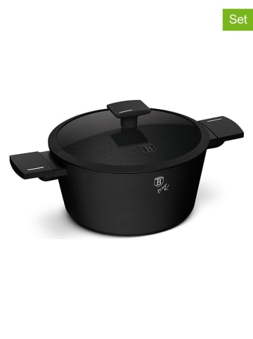 2tlg. Set: Kasserolle "Matte Black Collection" in Schwarz - Ø 24 cm
