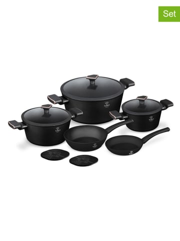 10tlg. Kochgeschirr-Set "Black-Rose gold Collection" in Schwarz
