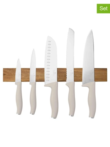 6tlg. Küchenmesser-Set in Creme