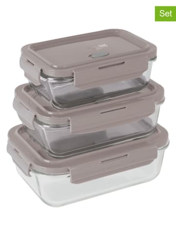 3-delige set: vershouddozen taupe