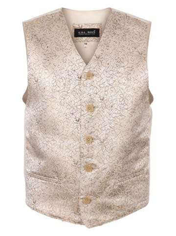 2tlg. Set: Weste und Krawatte in Beige