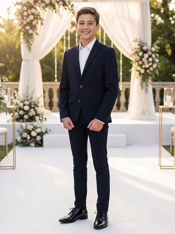 Garnitur - Slim fit - w kolorze granatowym