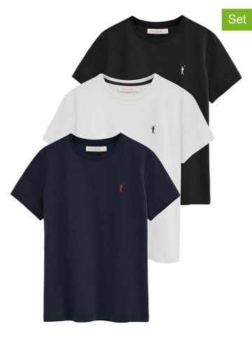 3-delige set: shirts wit/zwart/donkerblauw