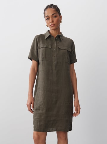 Leinen-Kleid in Khaki