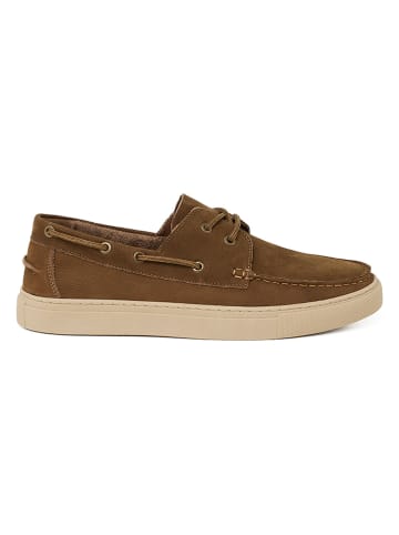Leder-Schnürschuhe in Braun