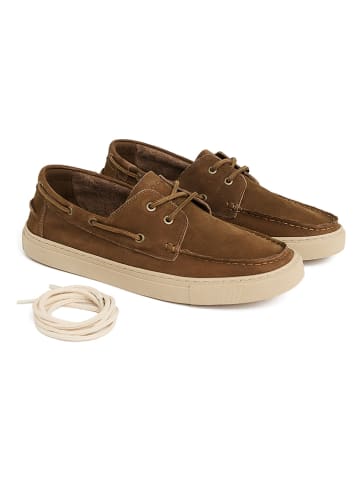 Leder-Schnürschuhe in Braun