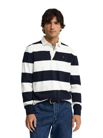 Koszulka polo w kolorze granatowo-białym