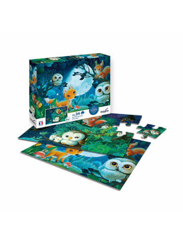 48-częściowe puzzle "Animals in the night" - 3+