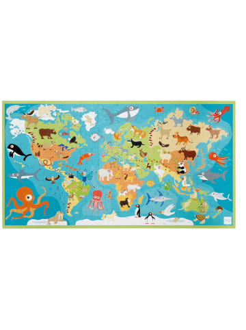 100tlg. Puzzle "Weltkarte mit Tieren" - ab 5 Jahren