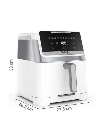 Heißluftfritteuse "Easy Fry Silense" in Weiß/ Silber - 7 l