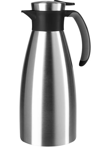 Dzbanek termiczny "Soft Grip" w kolorze srebrno-czarnym - 1,5 l