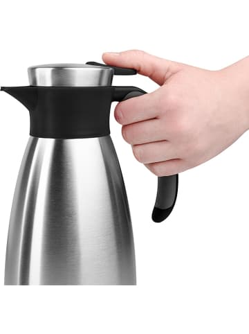 Isolierkanne "Soft Grip" in Silber/ Schwarz - 1,5 l