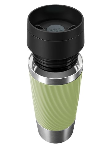 Thermobecher "Twist" in Schwarz/ Grün - 360 ml