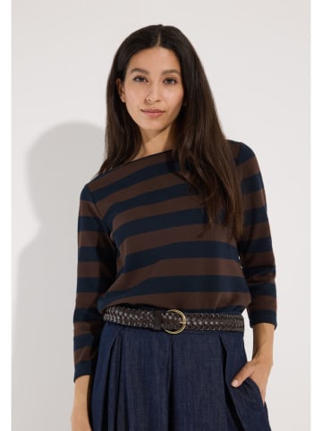 Longsleeve in Braun/ Dunkelblau