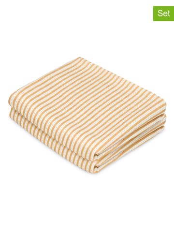 2er-Set: Musselin-Spucktücher in Beige - (L)70 x (B)70 cm
