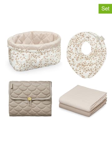 6tlg. Baby-Geschenk-Set "Ashley" in Beige/ Taupe