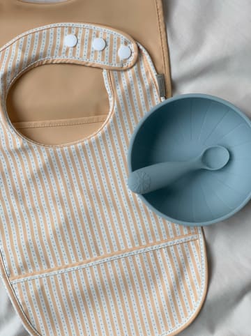 2-delige set: slabbetjes beige