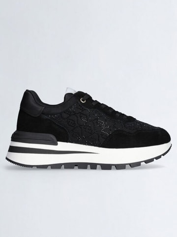 Leder-Sneakers in Schwarz