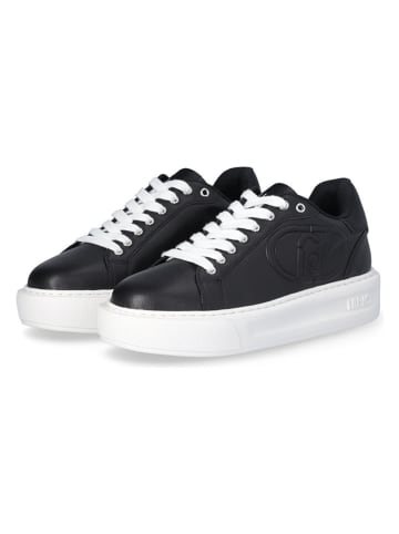 Leder-Sneakers in Schwarz