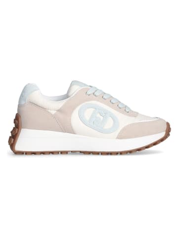 Leren sneakers crème/lichtroze