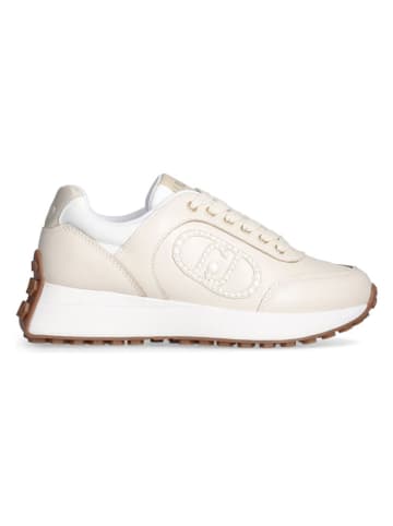 Leren sneakers beige