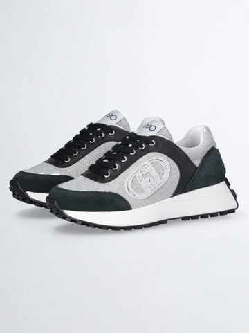 Sneakers zwart/zilverkleurig