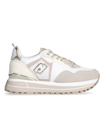 Leren sneakers wit/beige
