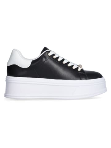 Leren sneakers zwart/wit