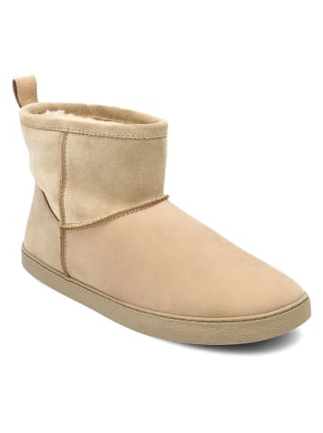 Skórzane buty barefoot "Cozy Boot " w kolorze beżowym