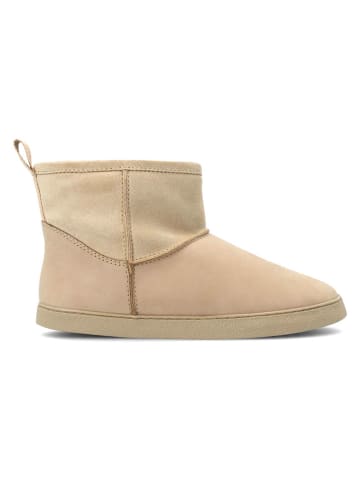 Skórzane buty barefoot "Cozy Boot " w kolorze beżowym