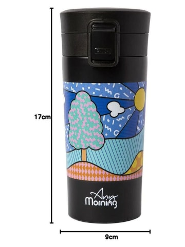Kubek termiczny "BA21522" w kolorze czarnym ze wzorem - 380 ml