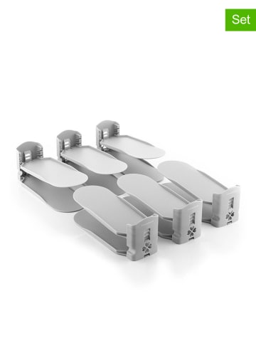 Regulowane organizery (6 szt.) w kolorze szarym na buty - 26 x 10 x 10 cm