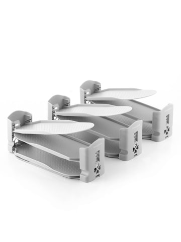 Regulowane organizery (6 szt.) w kolorze szarym na buty - 26 x 10 x 10 cm