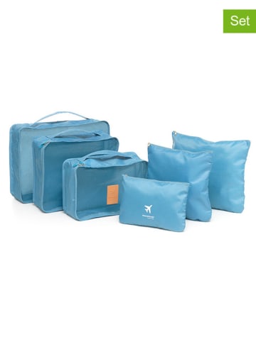 6-delige kofferorganizerset blauw