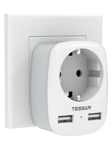 Adapter "TS-611-DE" w kolorze białym do gniazdek ściennych