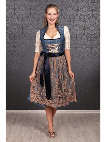 Dirndl "Estelle" in Blau/ Champagner
