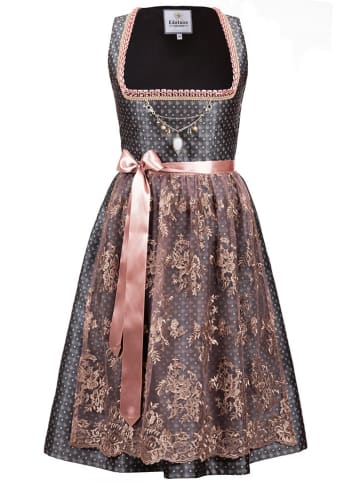 Dirndl "Béatrice" in Anthrazit/ Rosa