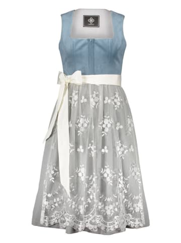 Dirndl "Ruth" in Blau/ Grau