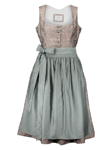 Dirndl ''Rose'' in Grün/ Dunkelbraun/ Rosa