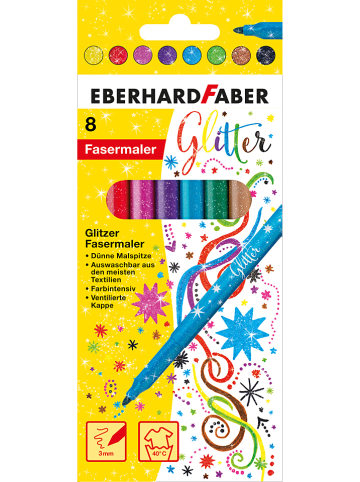 Glitterviltstiften - 8 stuks
