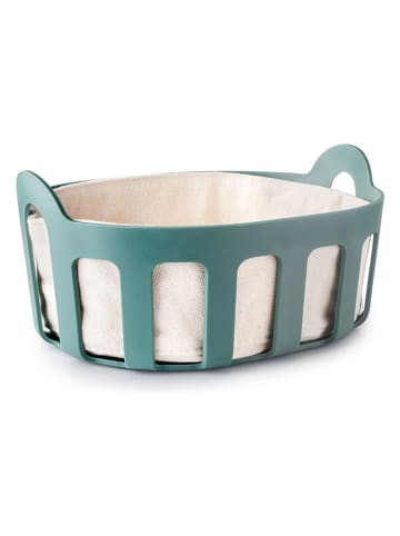 Brotkorb in Türkis/ Beige - (B)24 x (H)11 x (T)19 cm