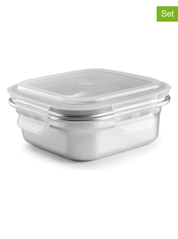 Pojemniki (2 szt.) "Keepklin" w kolorze srebrnym - 500 ml