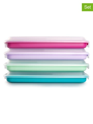 4-delige set: vershouddozen meerkleurig - (L)24,8 x (B)14,4 cm