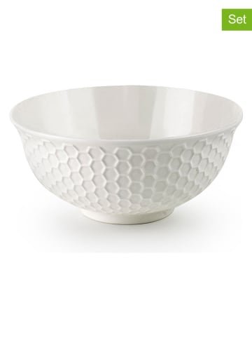 2er-Set: Schalen "Hexagon" in Weiß - 700 ml