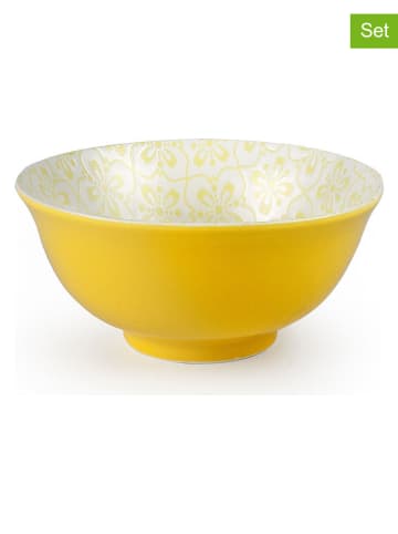 Miski (2 szt.) "Lamay" w kolorze żółto-białym - 700 ml