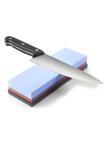 Schleifstein in Hellblau/ Braun - (L)19,2 x (B)7,2 cm