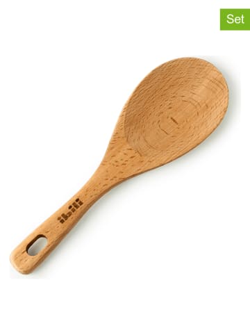 Łyżki (2 szt.) w kolorze beżowym do ryżu - dł. 26 cm